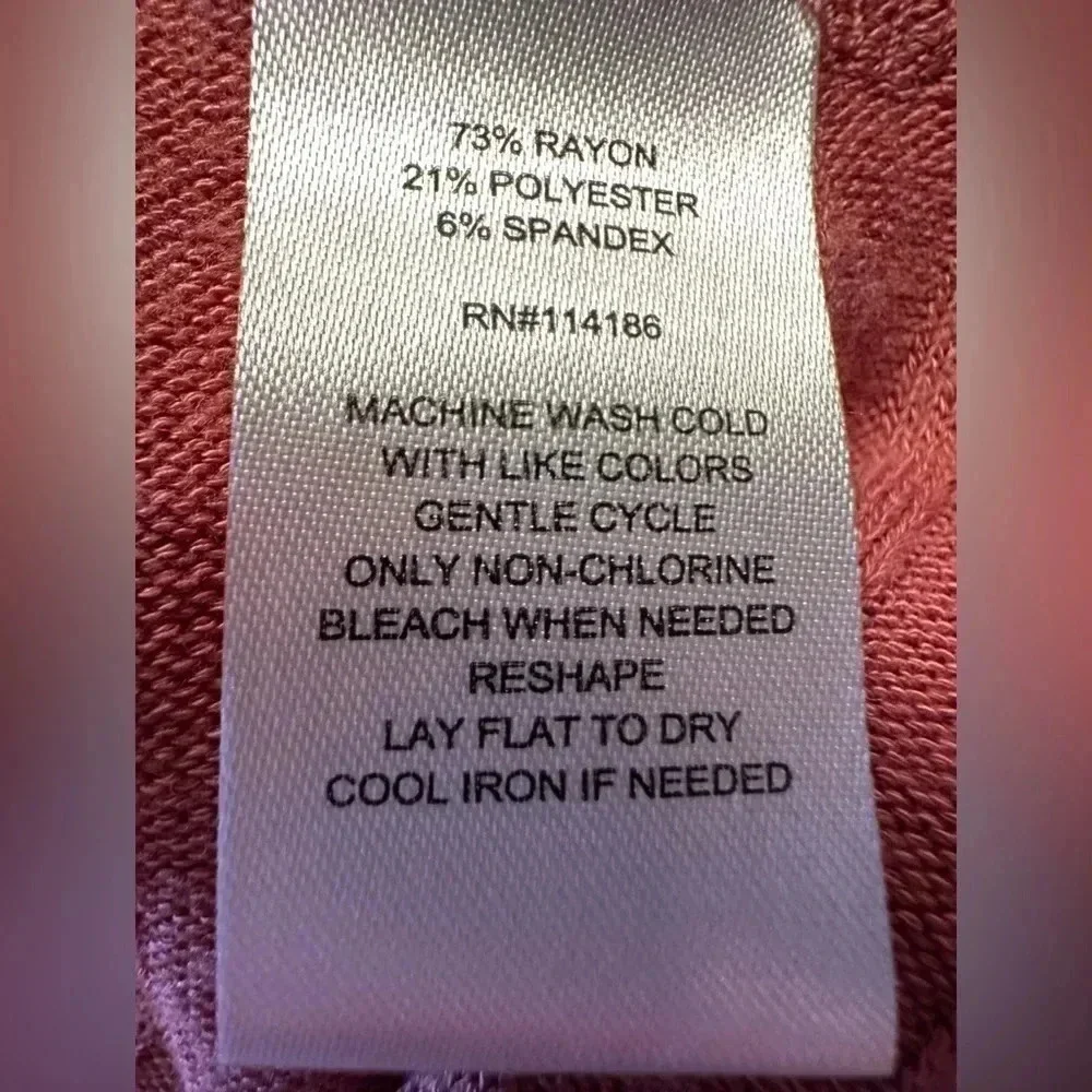 Retrology mauve long sleeved cowl neck sweater